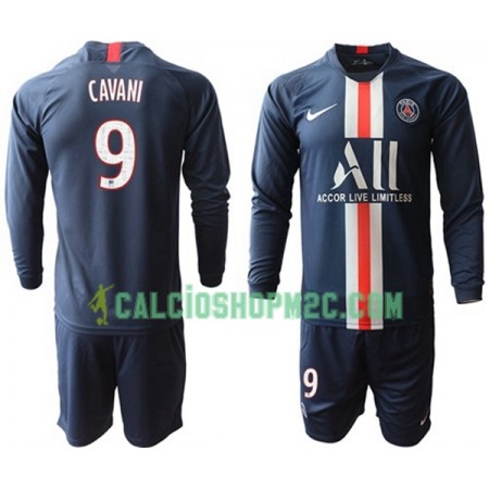 Paris Saint Germain Cavani 9 Bambino Maglia Prima 2019/2020 Manica Lunga (+ Pantaloncini)